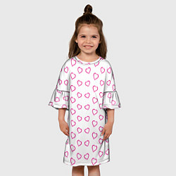 Платье клеш для девочки Паттерн сердце, цвет: 3D-принт — фото 2
