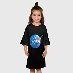 Платье клеш для девочки NASA true space star, цвет: 3D-принт — фото 2