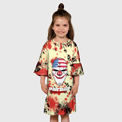 Платье клеш для девочки Payday гранжевые краски гейм, цвет: 3D-принт — фото 2
