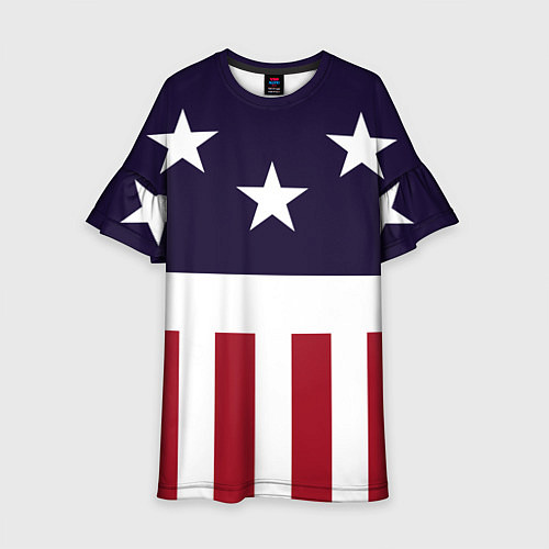 Детское платье Флаг Америки / 3D-принт – фото 1