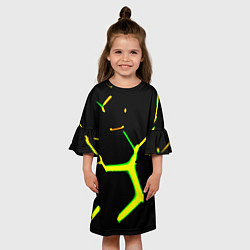 Платье клеш для девочки Кислотные грани плиты, цвет: 3D-принт — фото 2