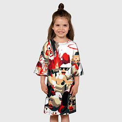 Платье клеш для девочки Чикен Ган разборка, цвет: 3D-принт — фото 2