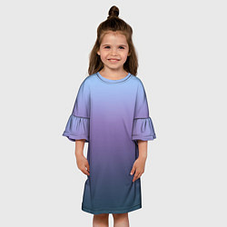 Платье клеш для девочки Градиент голубой фиолетовый синий, цвет: 3D-принт — фото 2