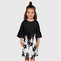 Платье клеш для девочки Death Stranding отпечатки рук, цвет: 3D-принт — фото 2