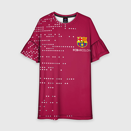 Детское платье Футбольный клуб Барселона - бордовый / 3D-принт – фото 1
