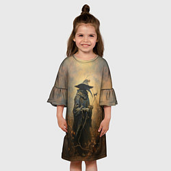 Платье клеш для девочки Чумной доктор в балахоне, цвет: 3D-принт — фото 2