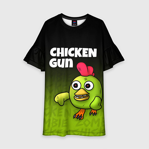 Детское платье Chicken Gun - Zombie Chicken / 3D-принт – фото 1