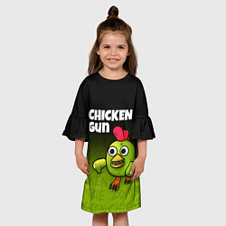 Платье клеш для девочки Chicken Gun - Zombie Chicken, цвет: 3D-принт — фото 2