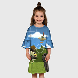 Платье клеш для девочки Чикен Ган - бой, цвет: 3D-принт — фото 2