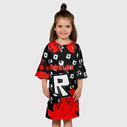 Платье клеш для девочки Роблокс текстура, цвет: 3D-принт — фото 2