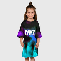 Платье клеш для девочки Dayz неоновый космос, цвет: 3D-принт — фото 2