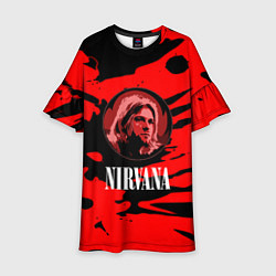 Детское платье Nirvana красные краски рок бенд