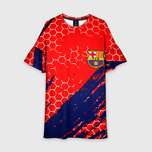 Детское платье Барселона спорт краски текстура / 3D-принт – фото 1
