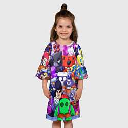 Платье клеш для девочки Brawl Stars game color, цвет: 3D-принт — фото 2