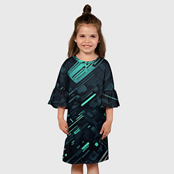 Платье клеш для девочки Аквасайбер, цвет: 3D-принт — фото 2