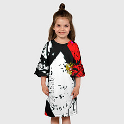 Платье клеш для девочки Россия краски текстура, цвет: 3D-принт — фото 2