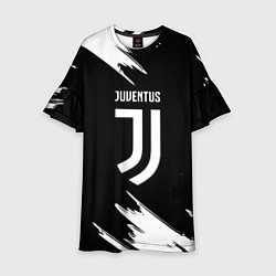 Платье клеш для девочки Juventus краски текстура, цвет: 3D-принт