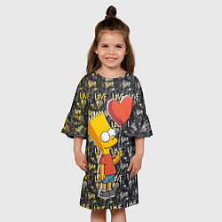 Платье клеш для девочки Барт с шариком, цвет: 3D-принт — фото 2