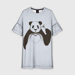 Платье клеш для девочки Panda love art, цвет: 3D-принт