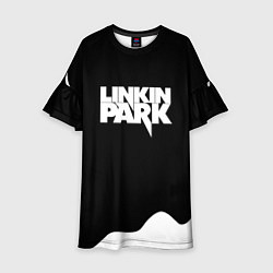 Платье клеш для девочки Linkin park краска белая, цвет: 3D-принт