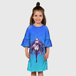 Платье клеш для девочки Genshin персонаж игры Keqing, цвет: 3D-принт — фото 2