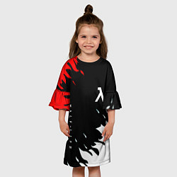Платье клеш для девочки Half life текстура огонь, цвет: 3D-принт — фото 2