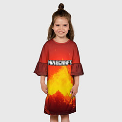 Платье клеш для девочки Мир minecraft, цвет: 3D-принт — фото 2