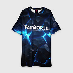 Детское платье Palworld logo blue ice