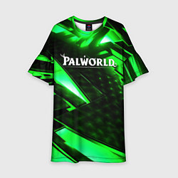 Детское платье Palworld logo green neon