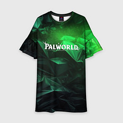 Детское платье Palworld logo green abstract