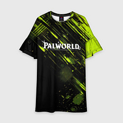 Детское платье Palworld logo black green