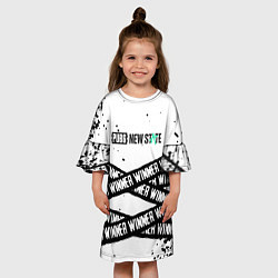Платье клеш для девочки Pubg текстура полосы, цвет: 3D-принт — фото 2