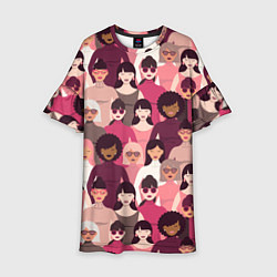 Платье клеш для девочки Гламурные девушки, цвет: 3D-принт