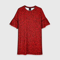 Платье клеш для девочки Тёмный красный мелкая мозаика, цвет: 3D-принт