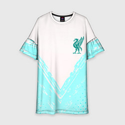 Платье клеш для девочки Liverpool logo texture fc, цвет: 3D-принт