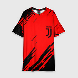 Платье клеш для девочки Juventus краски спорт фк, цвет: 3D-принт