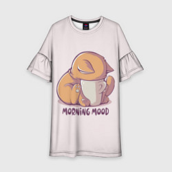 Платье клеш для девочки Morning mood - cat, цвет: 3D-принт