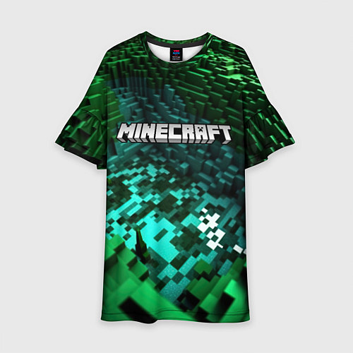 Детское платье Minecraft logo в стиле киберпанк / 3D-принт – фото 1