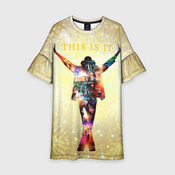 Платье клеш для девочки Michael Jackson THIS IS IT - с салютами на золотом, цвет: 3D-принт