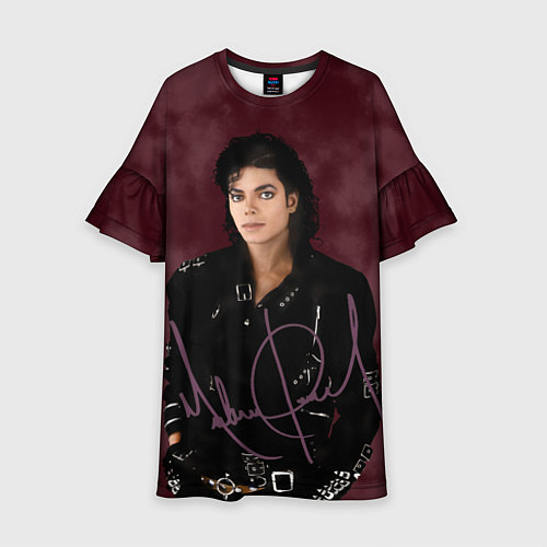 Детское платье Michael Jackson на бордовом фоне / 3D-принт – фото 1