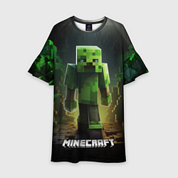 Детское платье Minecraft зеленый квадратный монстр
