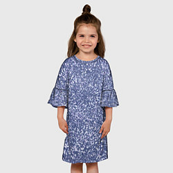 Платье клеш для девочки Холодный сиреневый пятнистый, цвет: 3D-принт — фото 2