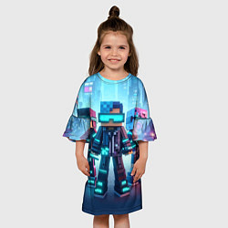 Платье клеш для девочки Minecraft - fantasy ai art, цвет: 3D-принт — фото 2