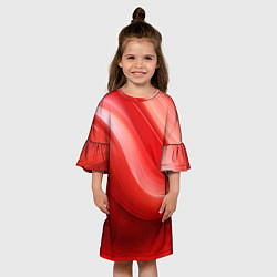 Платье клеш для девочки Красная волна, цвет: 3D-принт — фото 2