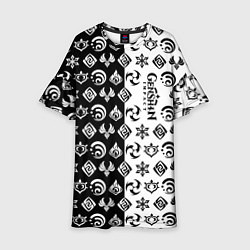 Детское платье Genshin Impact - black and white