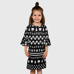 Платье клеш для девочки Ведьмак текстура гейм, цвет: 3D-принт — фото 2