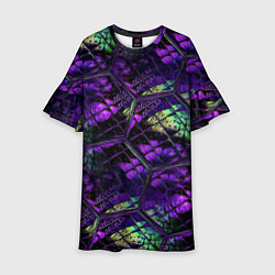 Детское платье Бабочки в фиолетовом креативном узоре