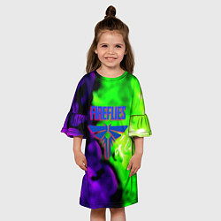 Платье клеш для девочки Цикады токсичный огонь, цвет: 3D-принт — фото 2