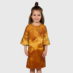 Платье клеш для девочки Лава Венеры - star dust, цвет: 3D-принт — фото 2