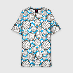 Платье клеш для девочки Мячи волейбольные паттерн, цвет: 3D-принт